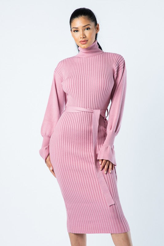 fitted lace wedding dress Hot Pink Ribbed Maxi Dress | Casual Fall Dress | Cute Dress – MOD&SOUL main image 1