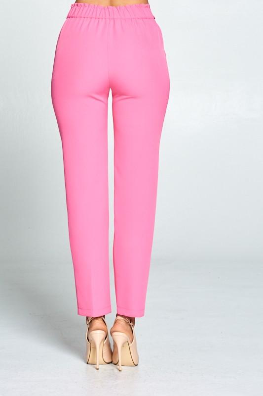 Hot Pink Tie-Front Dress Pants