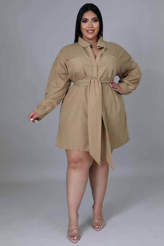 The Tie Front Shirt Dress (Plus) The Tie Front Shirt Dress (Plus)