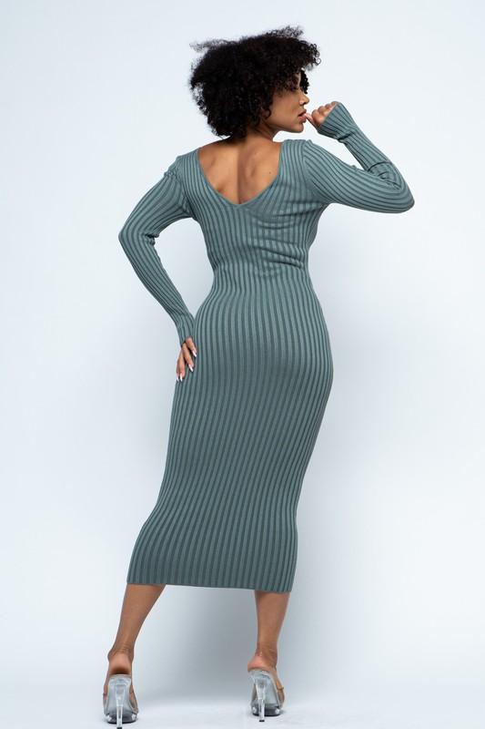 Two-Way Knit Midi Dress