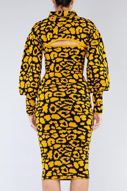 blue dress for baby girl Leopard Bodycon Dress – The Snooki Shop main image 1
